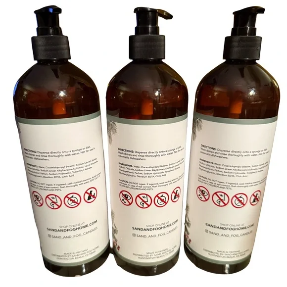 Sand + Fog NWT Set of 3 Eucalyptus & Pine Essential Oil Dish Soap  Ea 25.4 Fl Oz - Picture 3 of 6